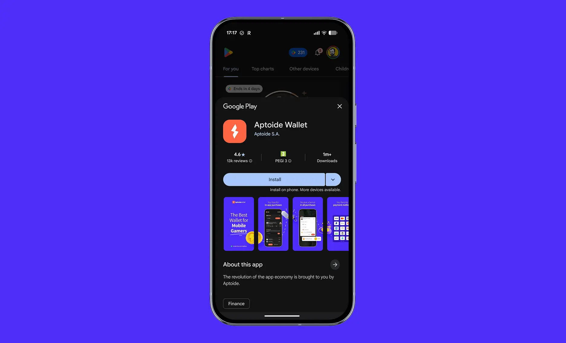 Aptoide Wallet web flow context