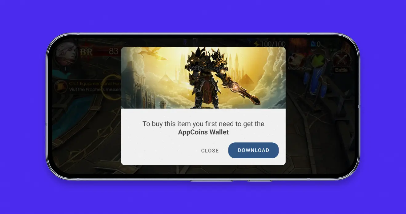 Aptoide Wallet payment flow - Install prompt