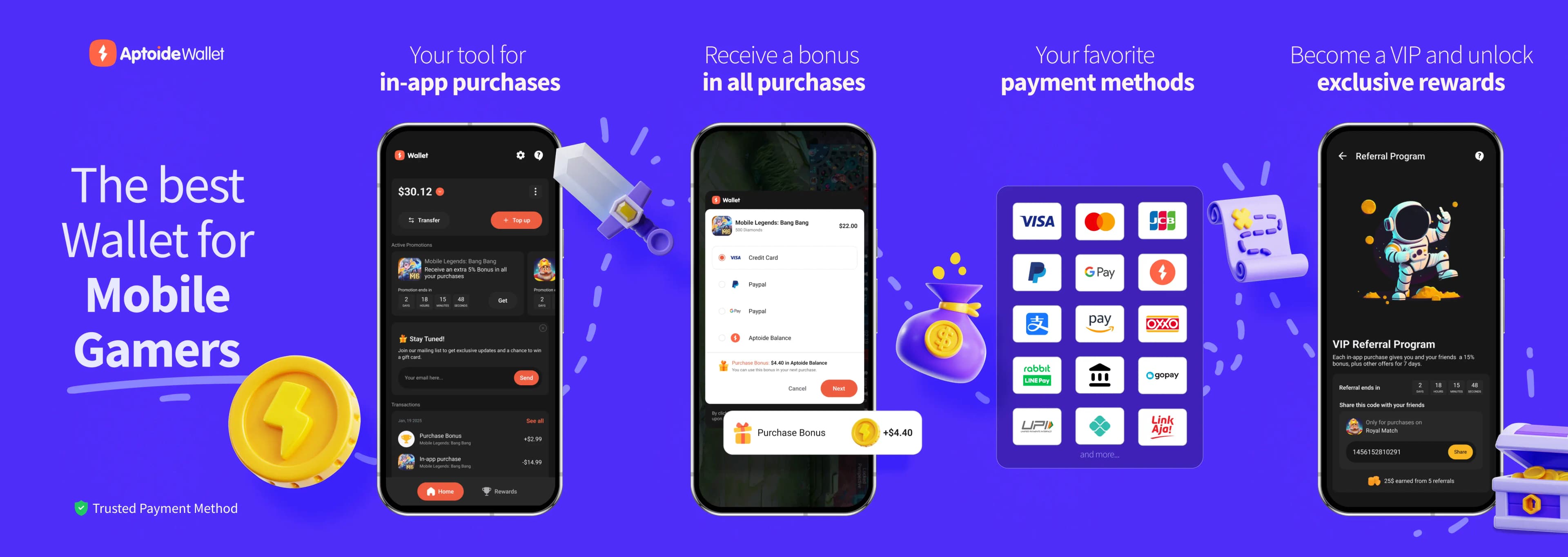 Aptoide wallet appshots for store presence